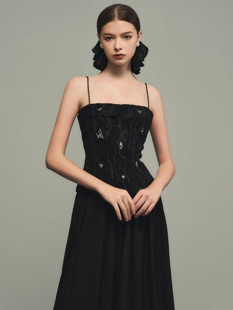 Tight Butterfly-Motif Elegant Inner Camisole