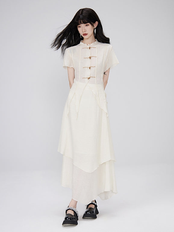 China Natural Slim Setup Blouse & Long-Scirt