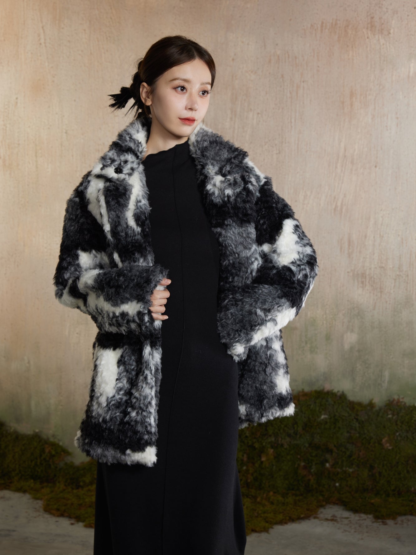 Speckled Fur Fluffily Warm Oversize Jacket
