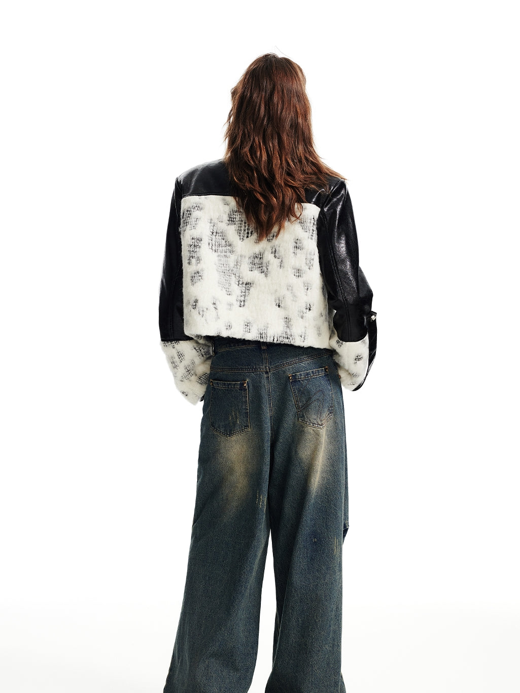 Leather&Fur Nichi High-End Cool Patchwork Jacket