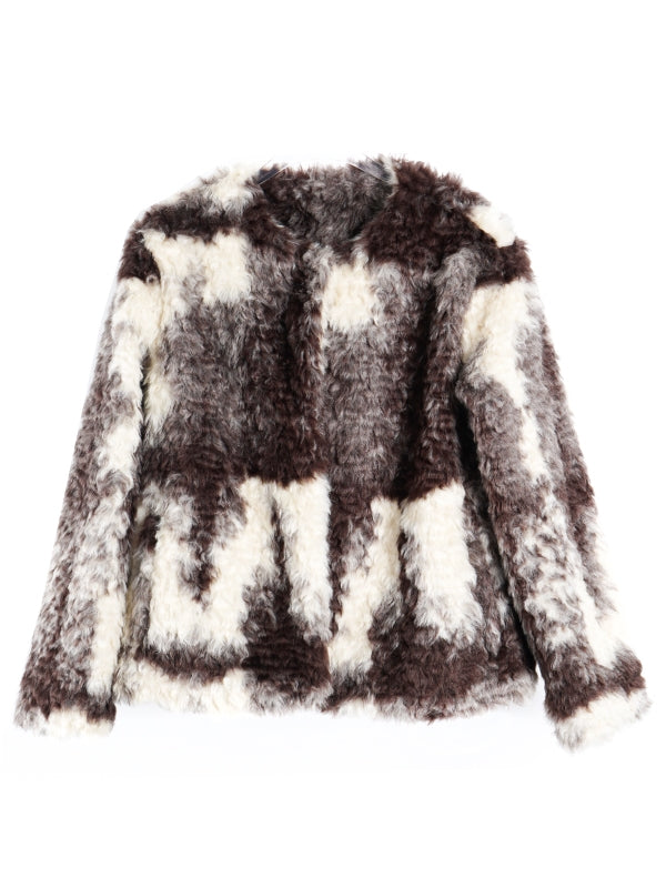 Speckled Fur Fluffily Warm Oversize Jacket
