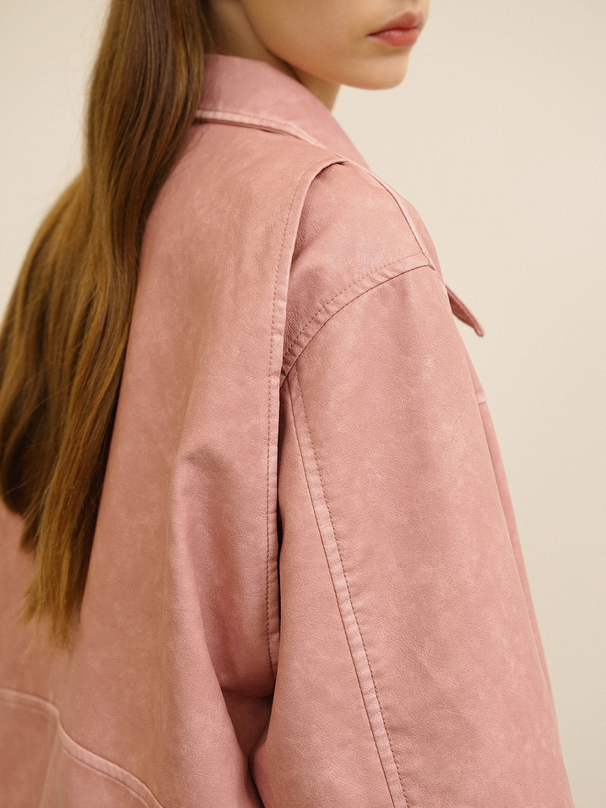 Plain Cute Refreshing Retro Leather-Jacket