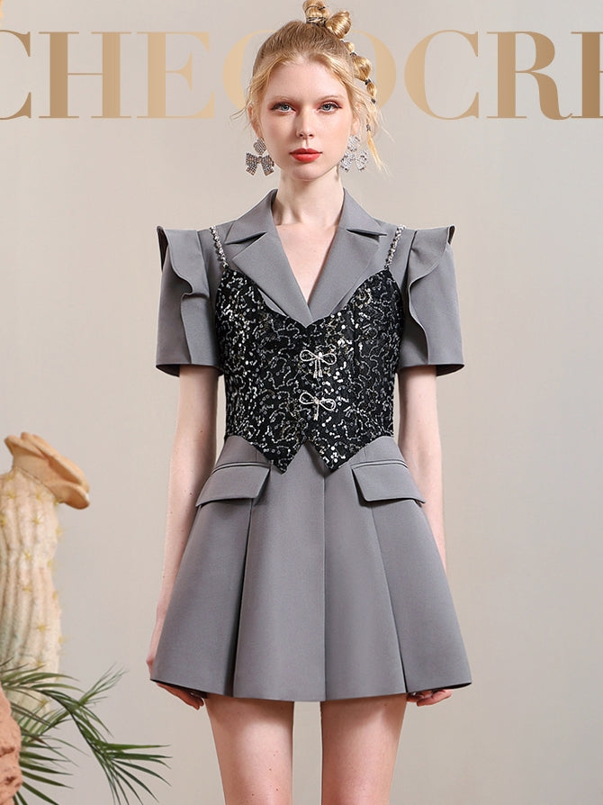 Gilet et une configuration de ruban brillant en une seule pièce