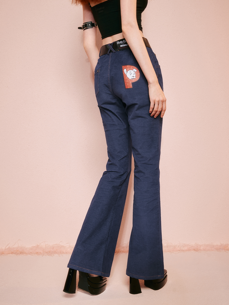 Jeans lässige, schlanke Casual Flare-Hose Casual Fit