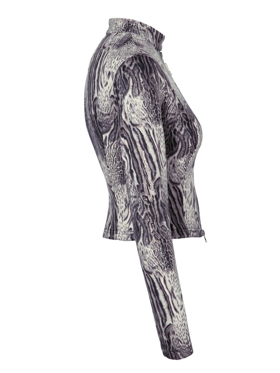 니치 레오파드 타이트 쿨 수트 탑 & 미니 스커트