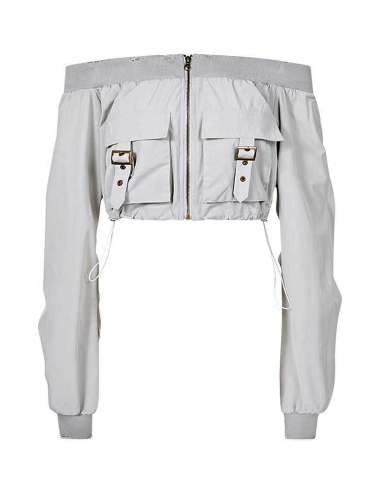 오프 숄더 데미지 풍선 Toops & Long Skirt