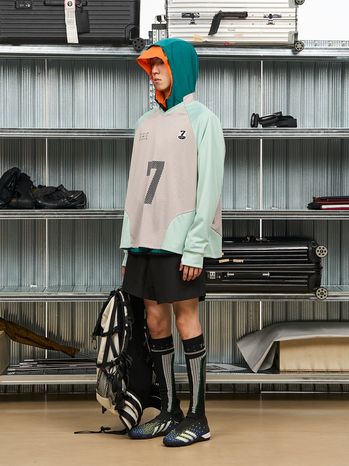 메쉬 대비 7 티셔츠