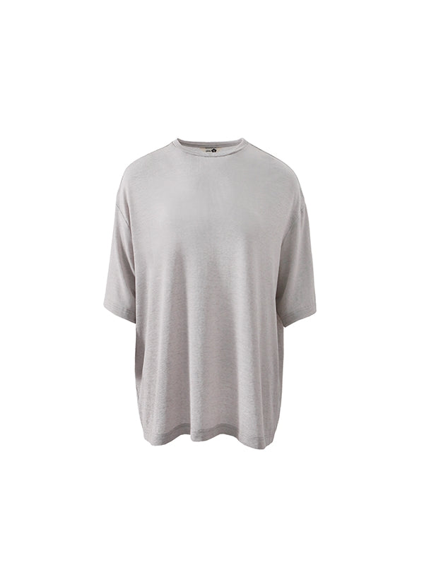 Simple Natural Crew-Neck Plain T-Shirt&Long-Skirt