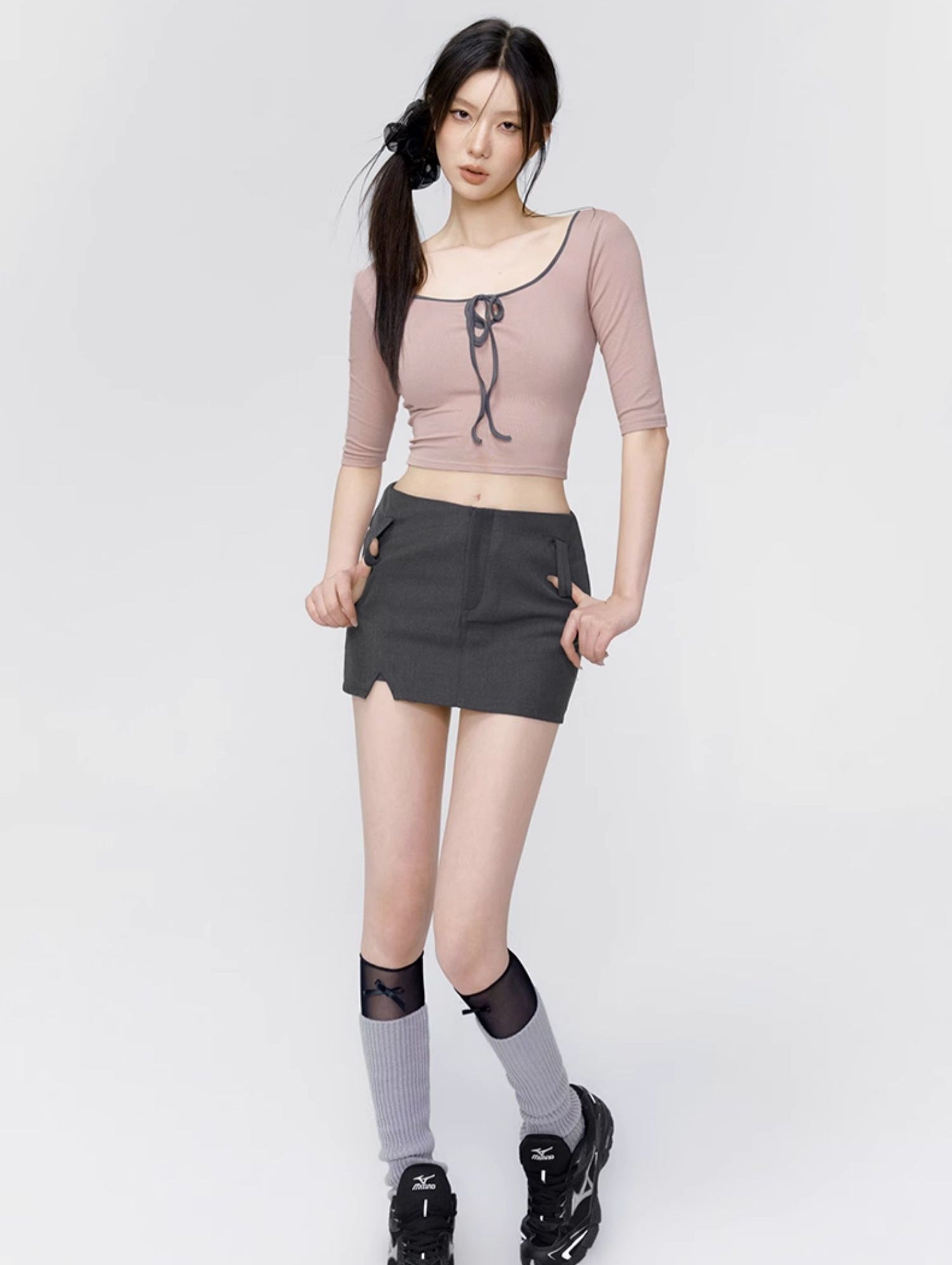 Ribbon Tight Cropped Ribbon Cutsew