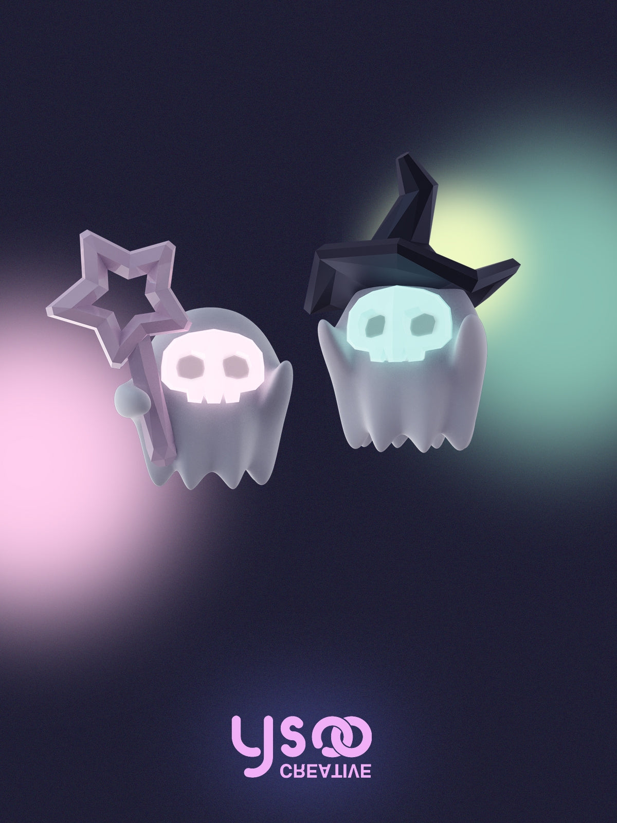 Ghost Wizard Fluorescence Perced & Ear-Plip