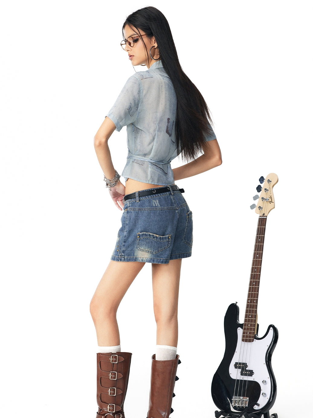 Chemise à lacets à lacets décontractée décontractée