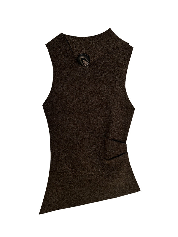 Asymmetry Nichi Sleeveless Tight Stretch Knit