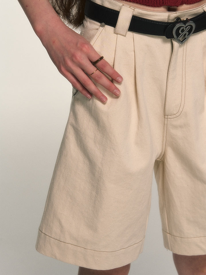 Denim Wide Casual Half-Pants