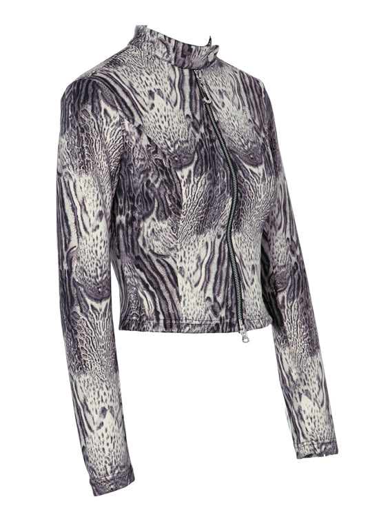 니치 레오파드 타이트 쿨 수트 탑 & 미니 스커트