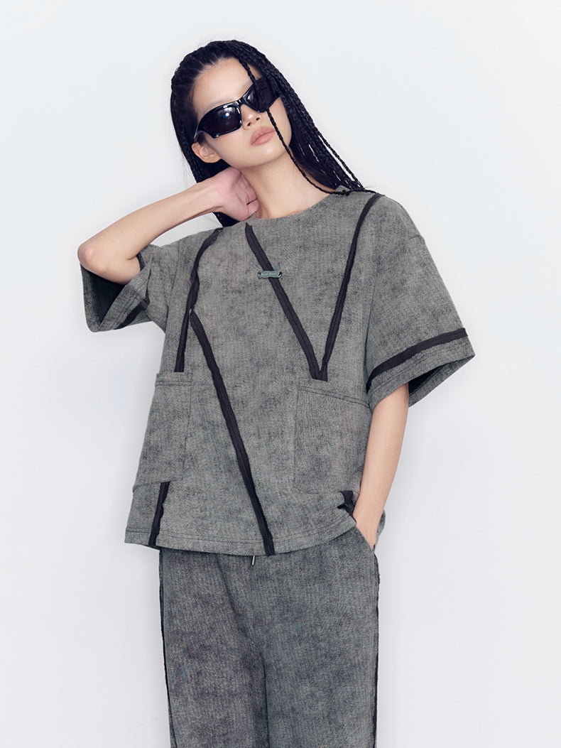 Chic Stitch Retro Tt-Shirt&Long-Skirt&Pants