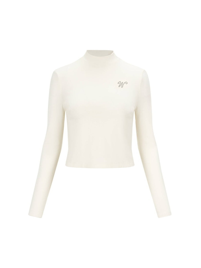 모의 넥 간단한 ctopped bijou cutsew