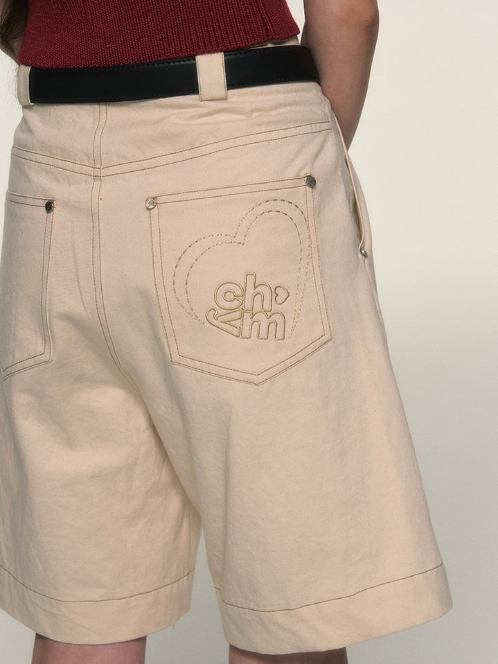 Denim Wide Casual Half-Pants