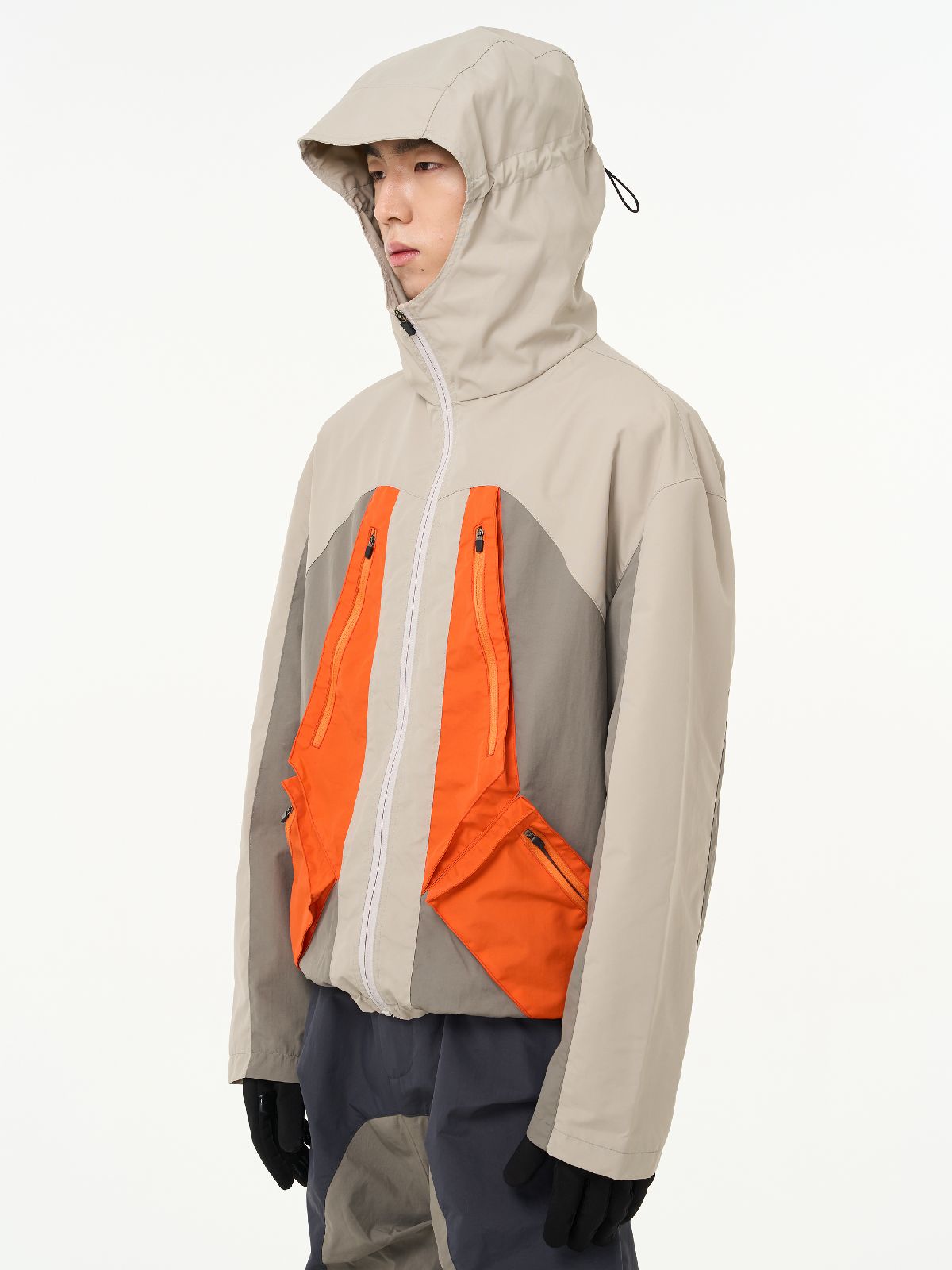Kontrast Hoodie Colorfer Parka