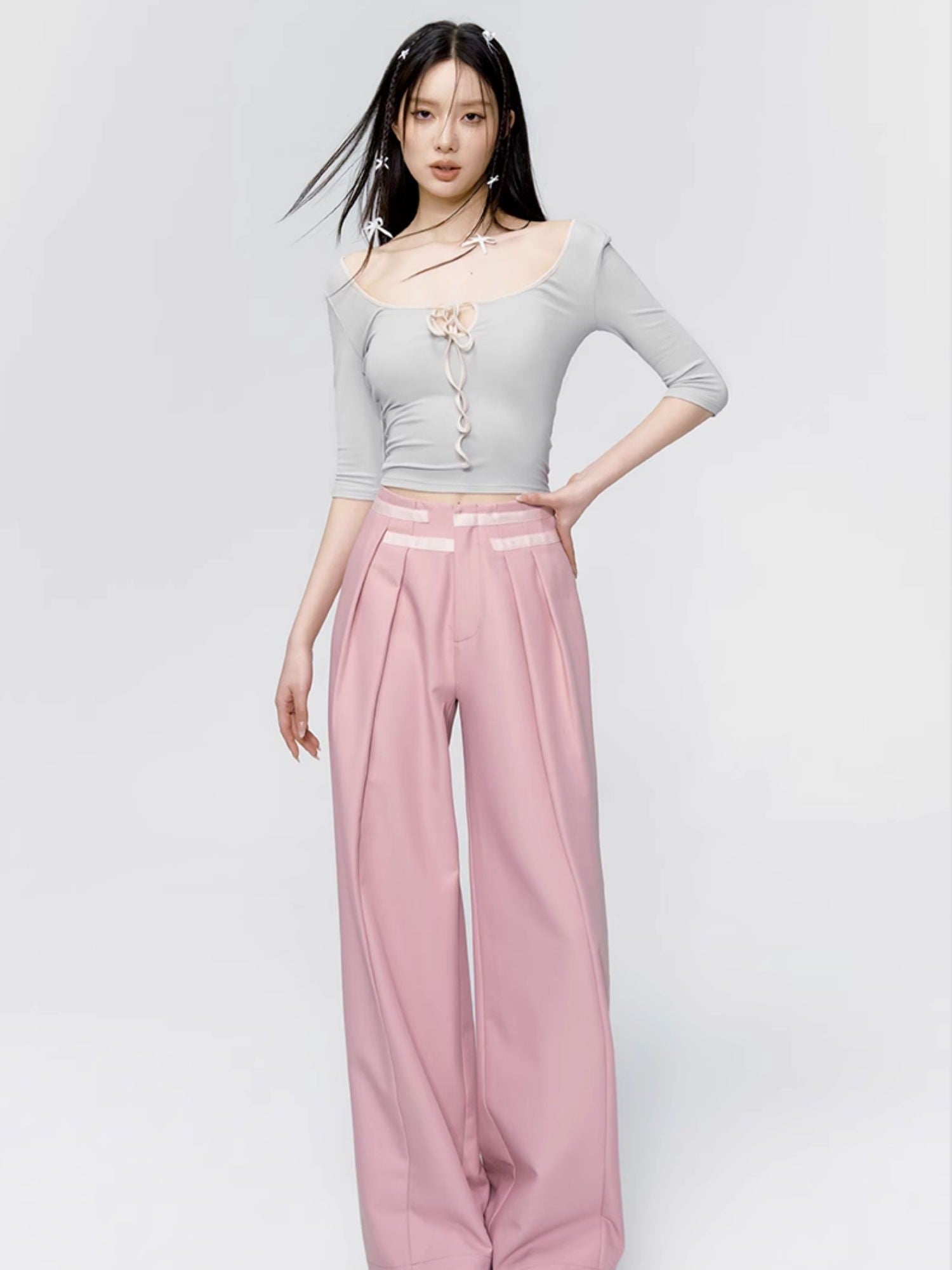 Ribbon Tight Cropped Ribbon Cutsew