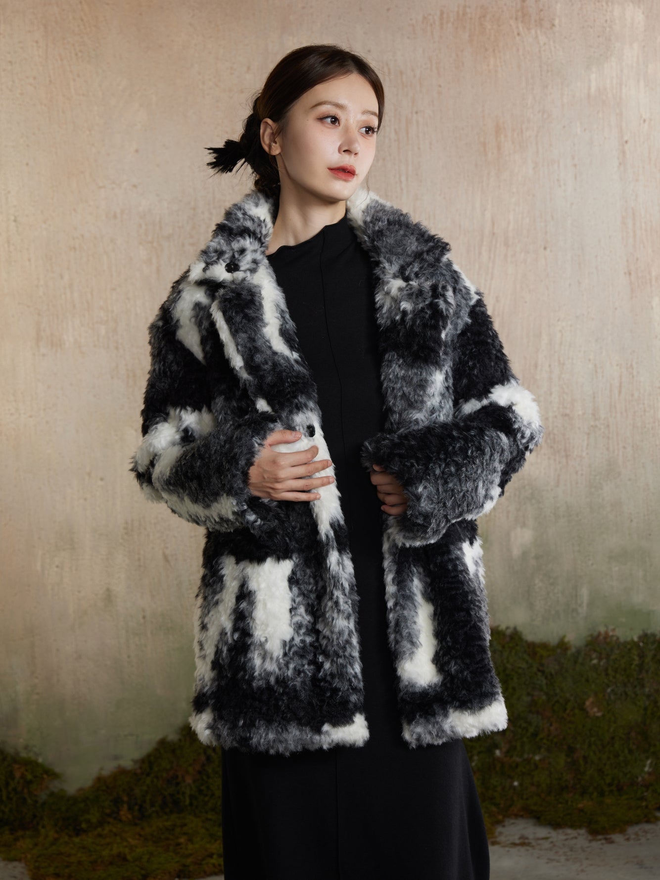 Speckled Fur Fluffily Warm Oversize Jacket