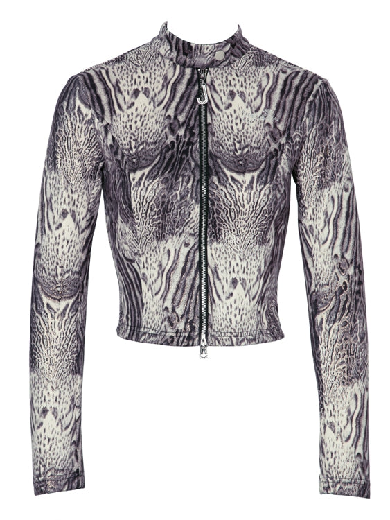 니치 레오파드 타이트 쿨 수트 탑 & 미니 스커트