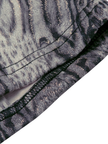 니치 레오파드 타이트 쿨 수트 탑 & 미니 스커트