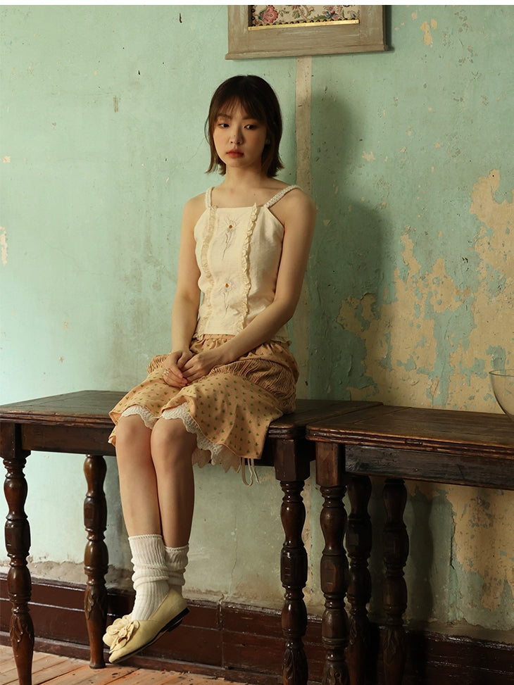 Dot Unique Bulging Lace Heart Retro Skirt