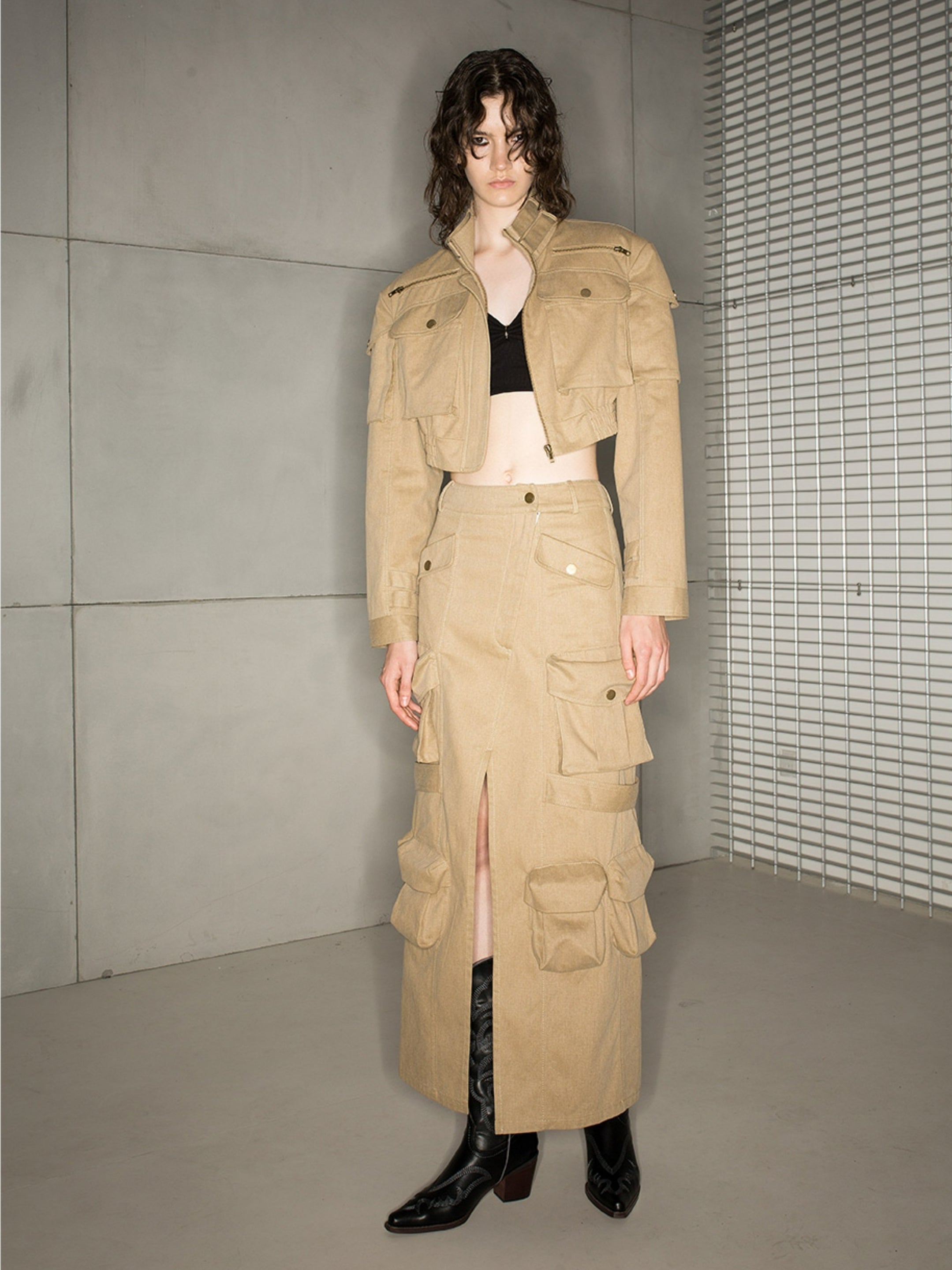 Casual Nichi Plain gutaussehende Kurzjacke & Langstachel