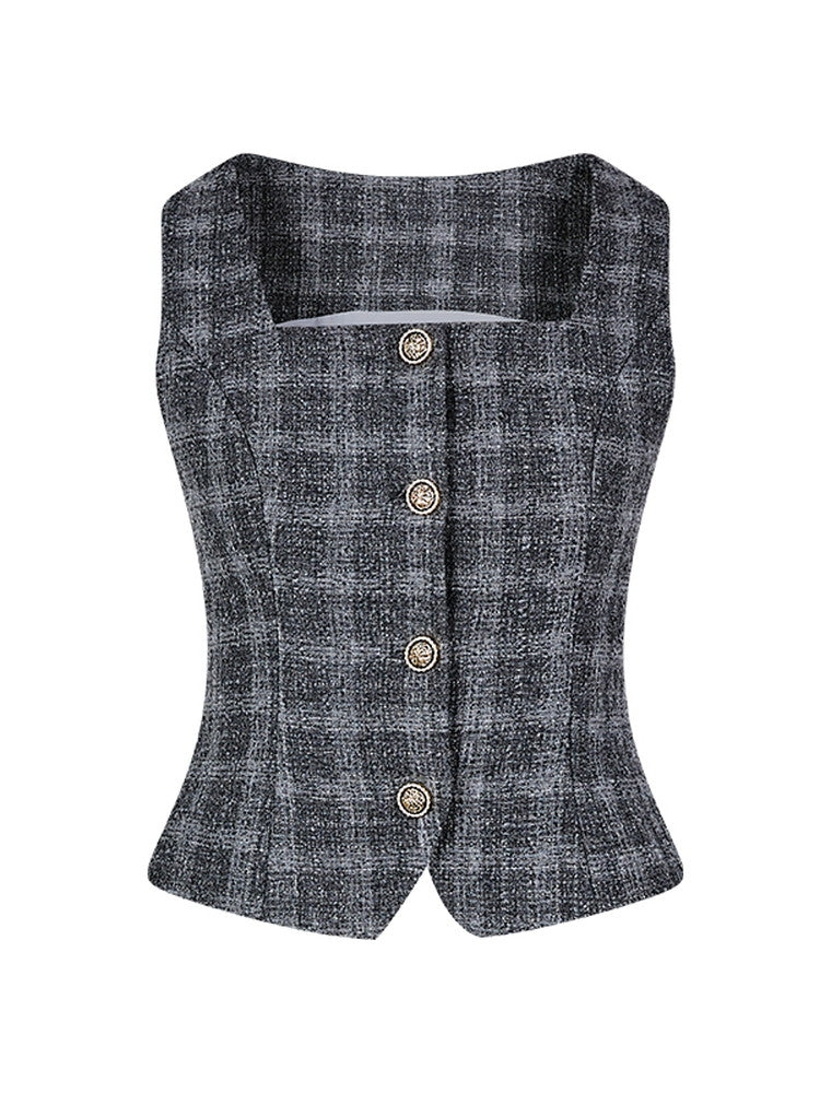 Tweed Lace Feminine Cute Jacket&Vest&Mini-Skirt&Long-Skirt