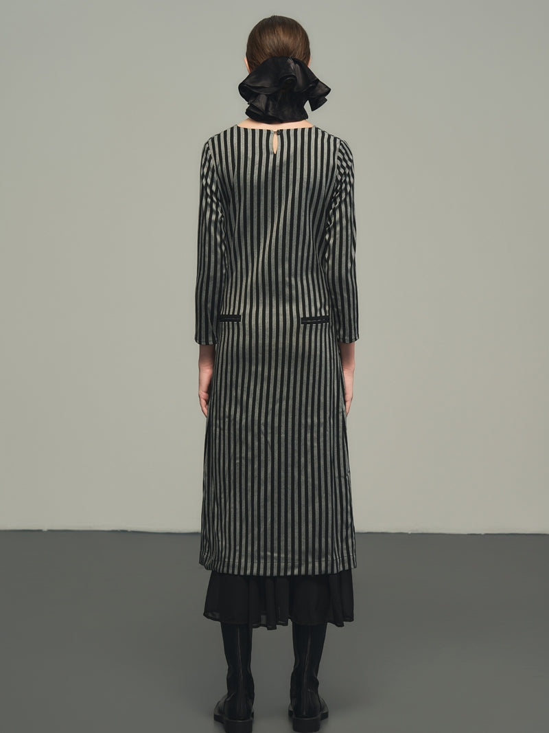 Stripe Wrap Nichi Loose Natural One-Piece