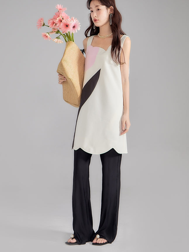 Jakobsmuschel-Tulpe-Silhouette-Welle Langtops ein Stück