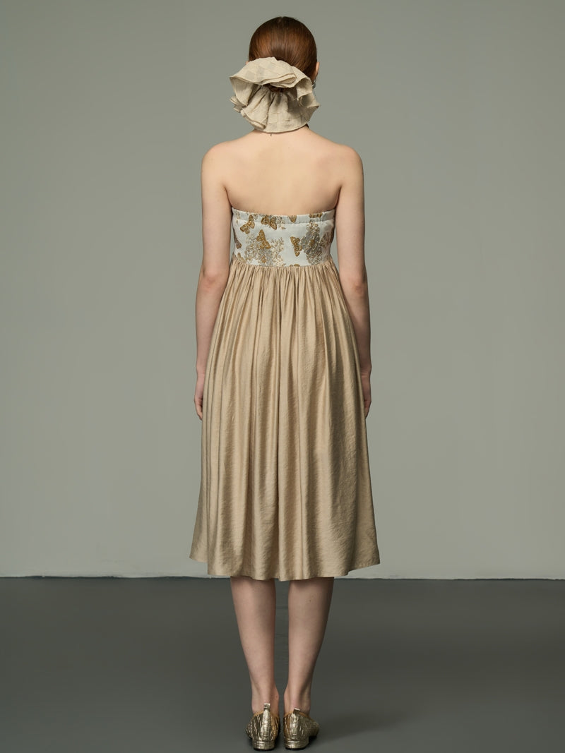 Bare-Top-Blume Retro Mix Frle Elegant ein Stück