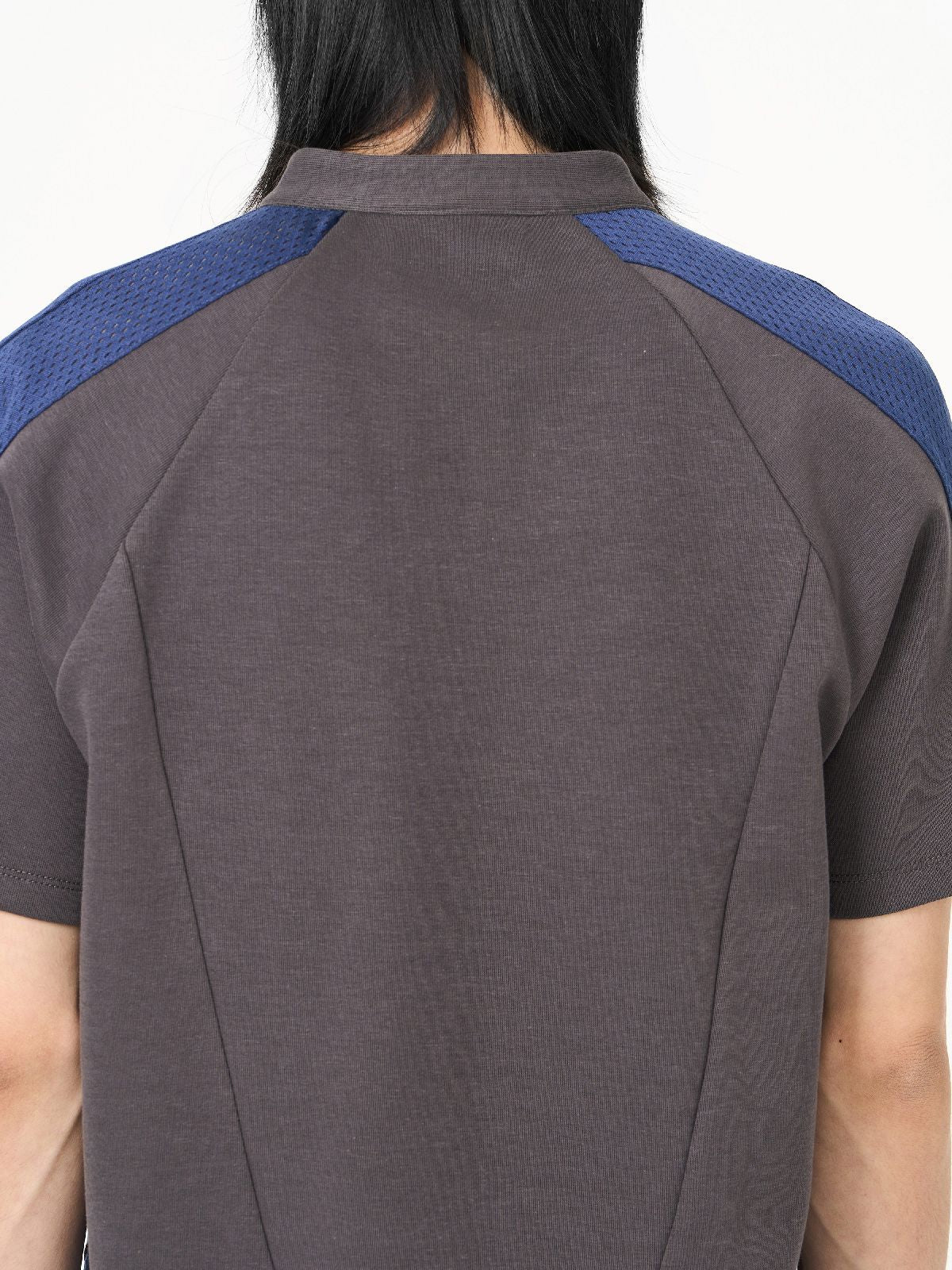 Bi-color Retro Zip Mao-color Casual Tops