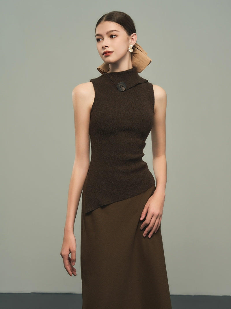 Asymmetry Nichi Sleeveless Tight Stretch Knit