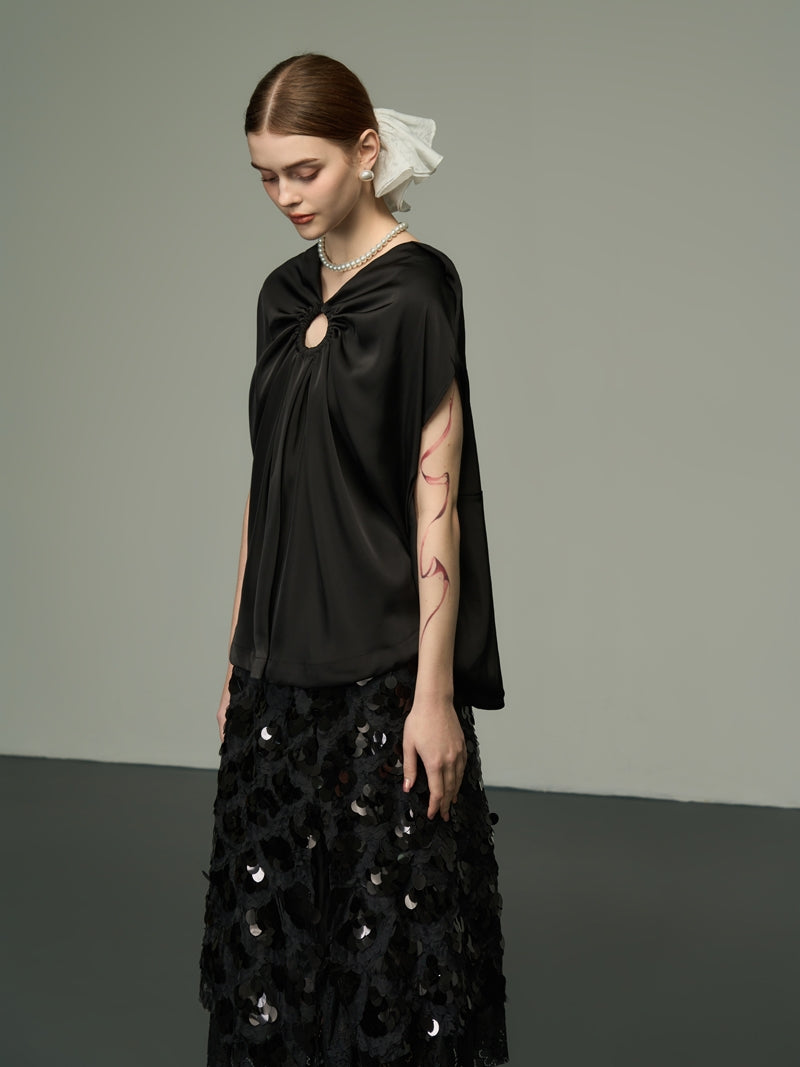 Pailletten Middle Lace High-End-Flare-Rock