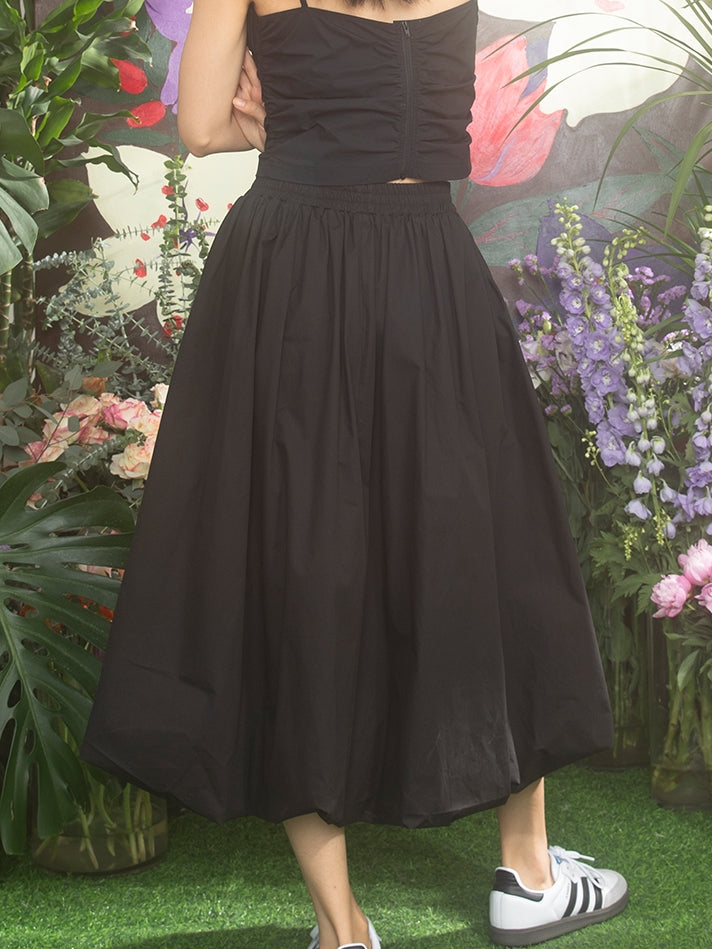 복고풍 꽃 여성스러운 긴 스커트