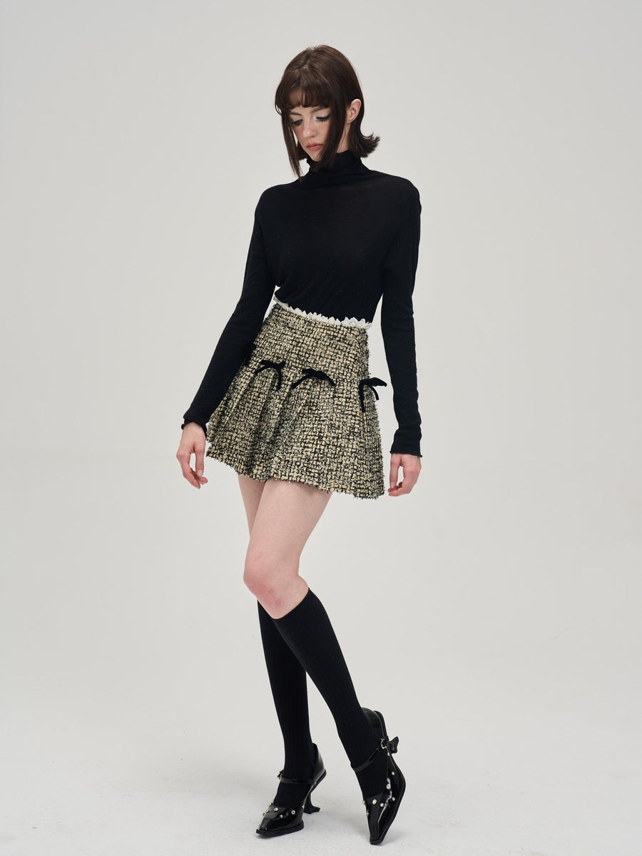 Bijou High-Neck Slim Plain Cutsew