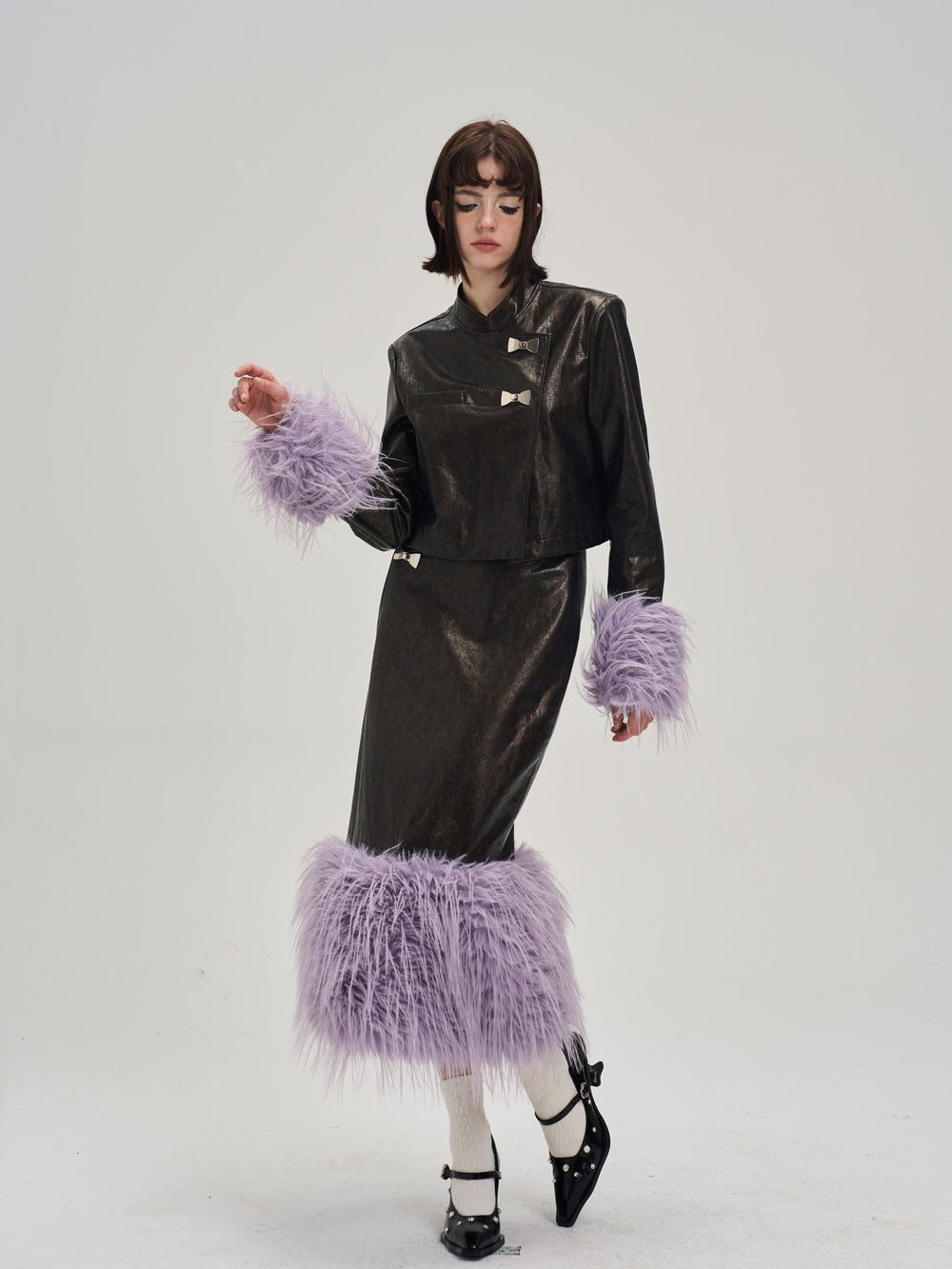Tassel Leather Nichi Conspicuous Jacket&One-Piece