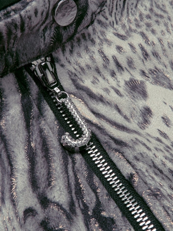 니치 레오파드 타이트 쿨 수트 탑 & 미니 스커트