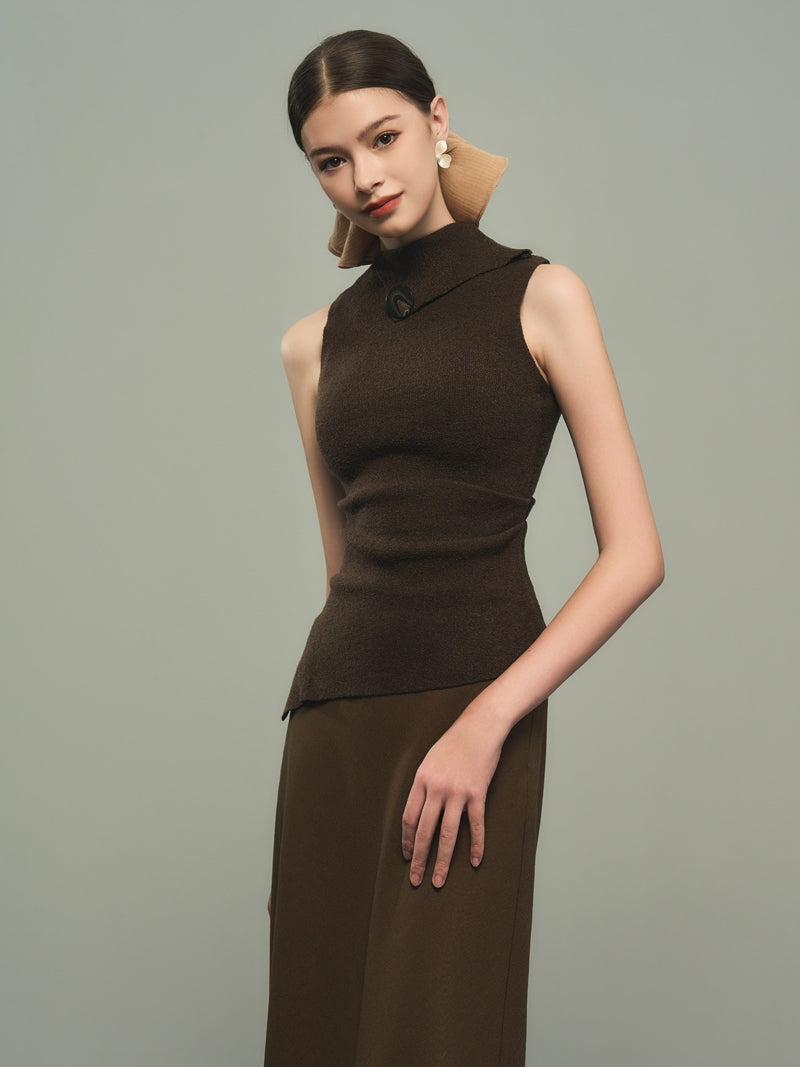 Asymmetry Nichi Sleeveless Tight Stretch Knit