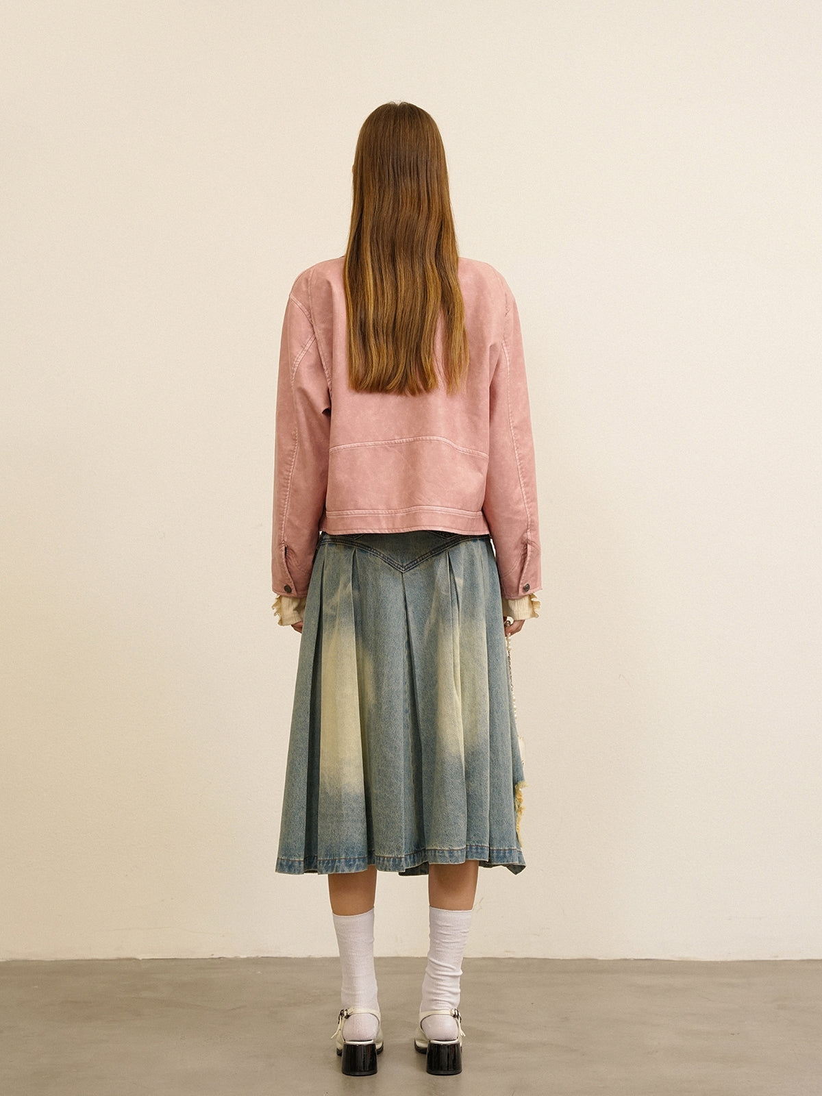 Plain Cute Refreshing Retro Leather-Jacket