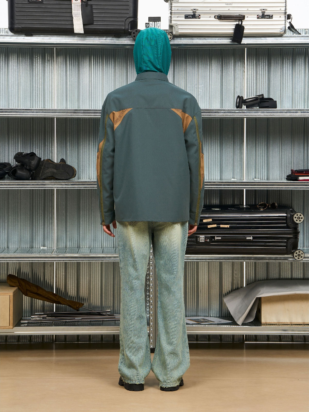 레트로 빈티지 캐주얼 지퍼 대비 재킷