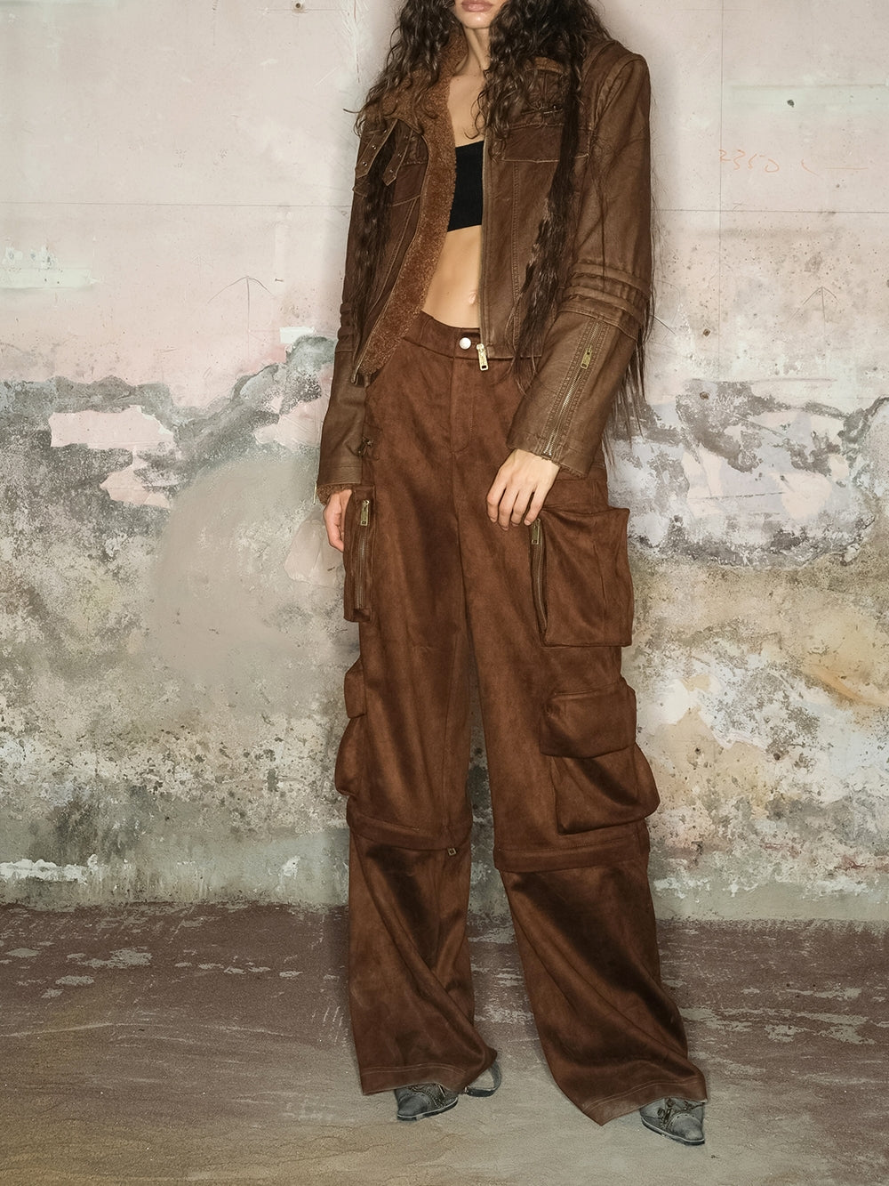 2way 사이드 포켓 캐주얼 느슨한 넓은 바지