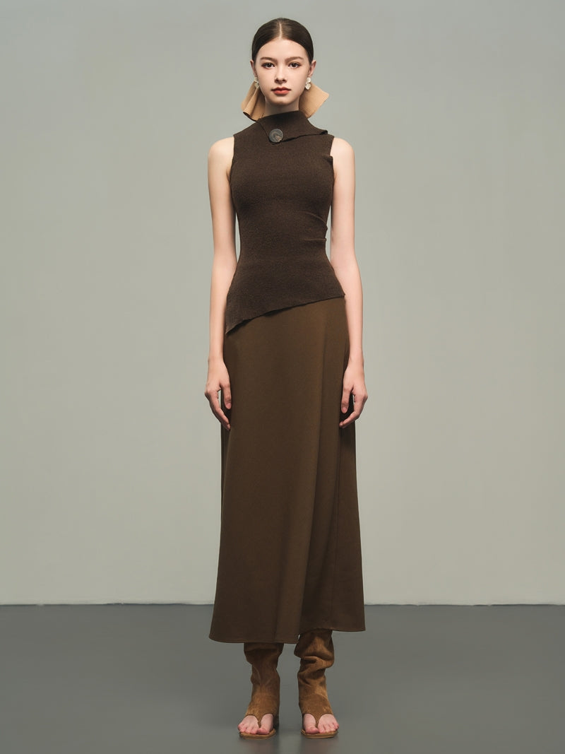 Asymmetry Nichi Sleeveless Tight Stretch Knit