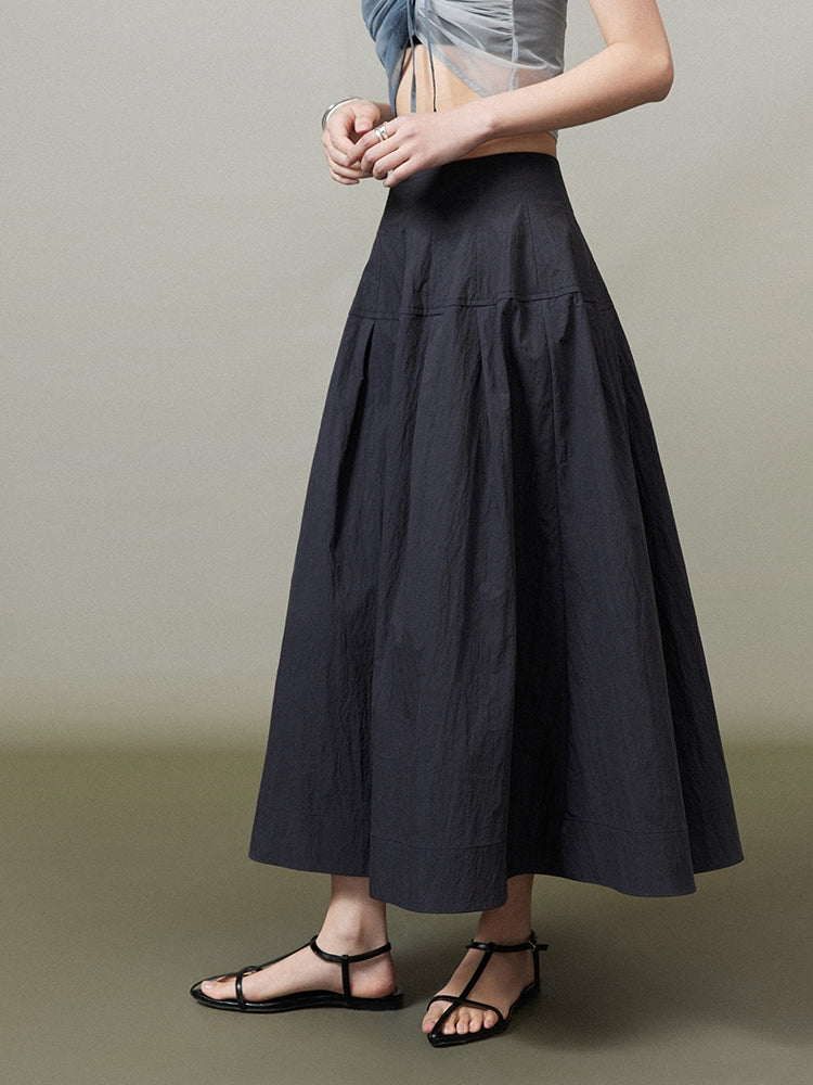 Simple Chic Flare Natural Long-Skirt