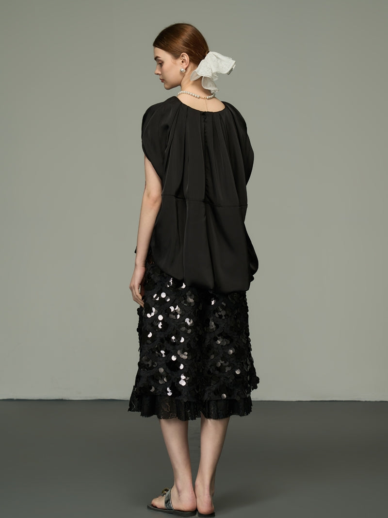 Pailletten Middle Lace High-End-Flare-Rock