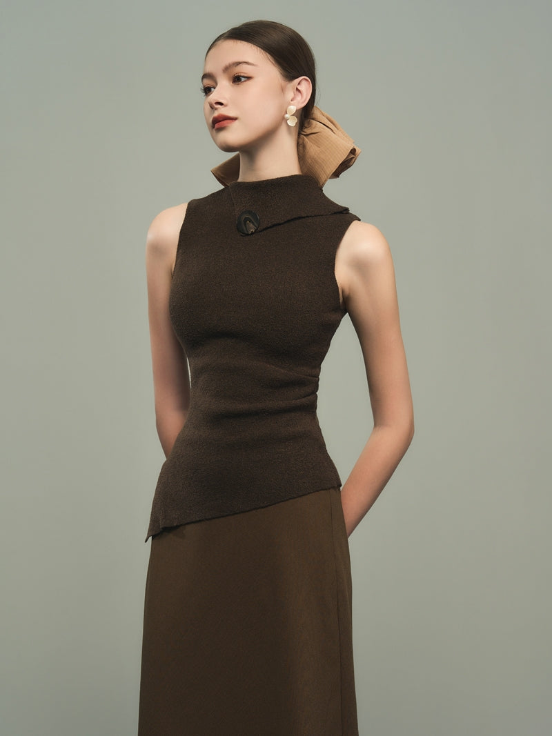 Asymmetry Nichi Sleeveless Tight Stretch Knit