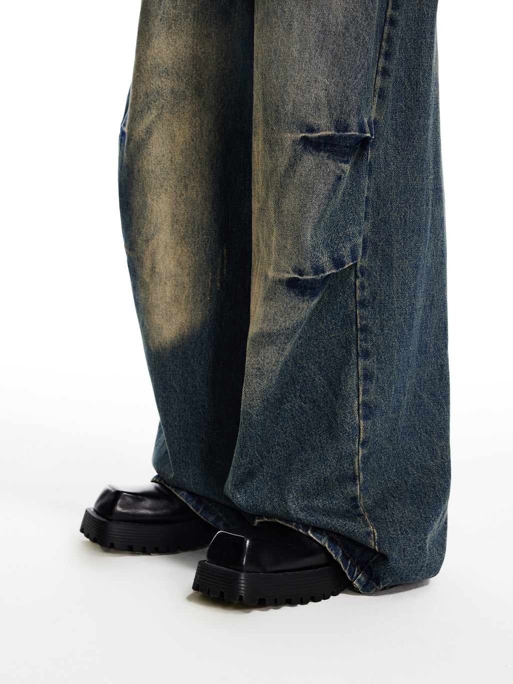Denim Loose Faded Casual Wide-Pants