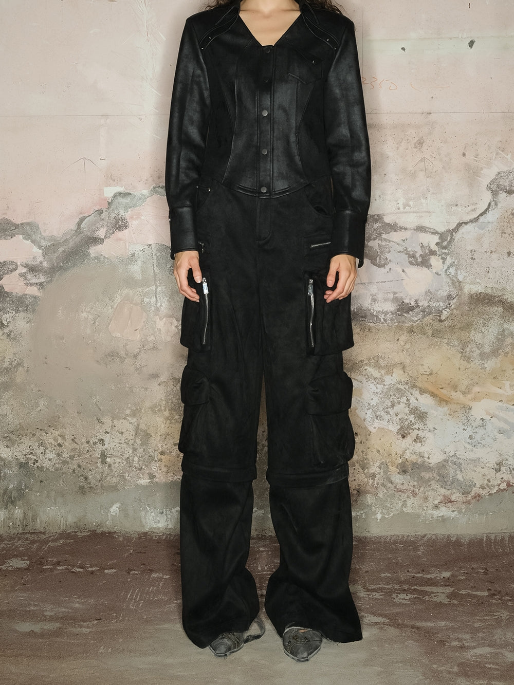 2way 사이드 포켓 캐주얼 느슨한 넓은 바지