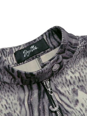 니치 레오파드 타이트 쿨 수트 탑 & 미니 스커트